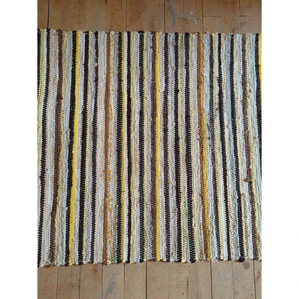Antique Imported‎ Swedish Hand Made Rag Rug Runner (26 x 188